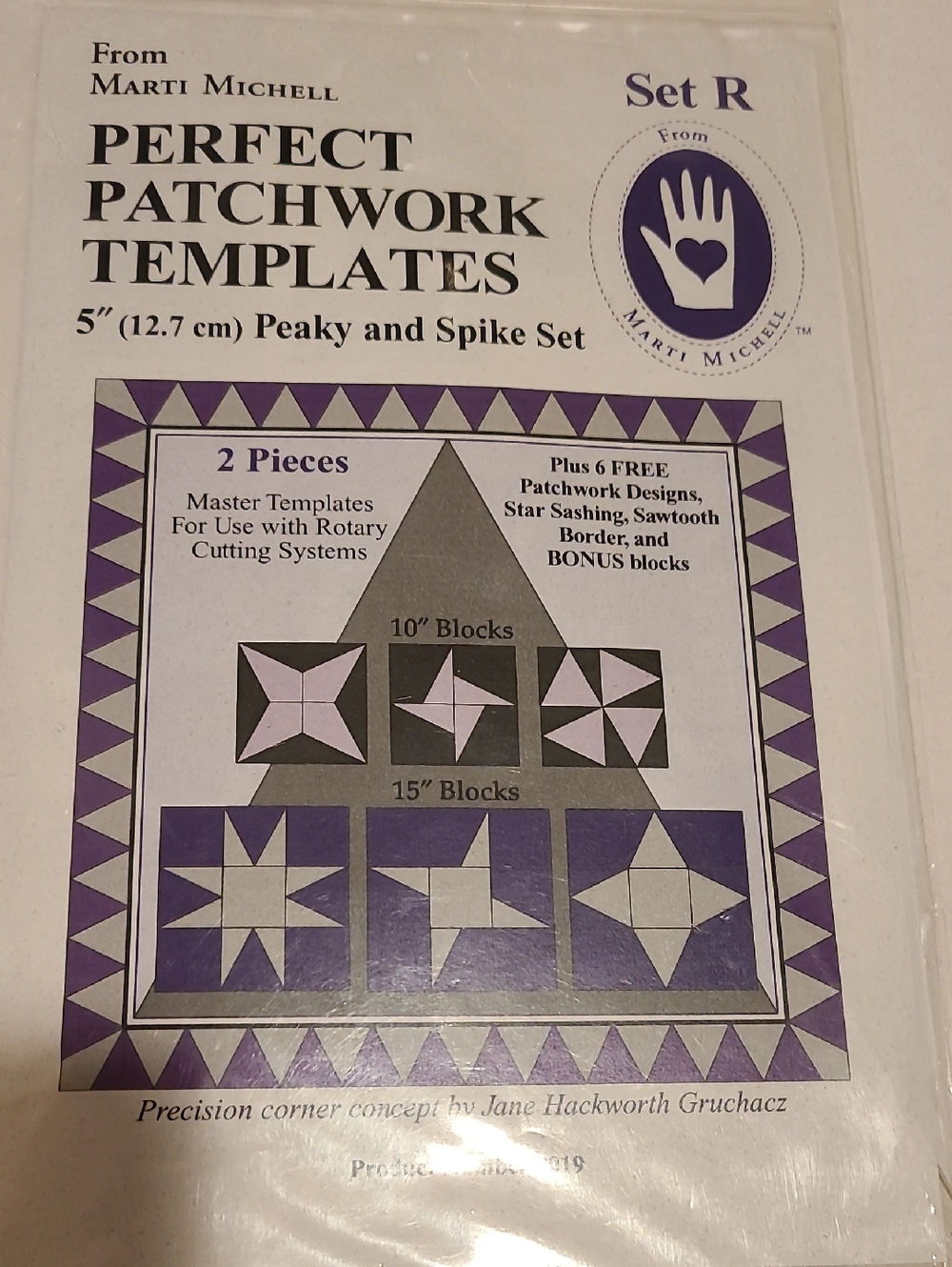 Perfect Patchwork Templates, Set R,  Quilting, Set J, Peaky & Spike Set, Sewing